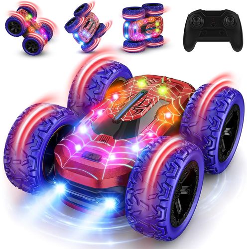 Voiture Tlcommande Enfant,Jouet Voiture Cascadeuse Radiocommand Tout Terrain Rotation  360 avec Lumire,Drift Car Camion Buggy Tlguide,Jeu Extrieur Cadeau Nol Garons Filles Ados