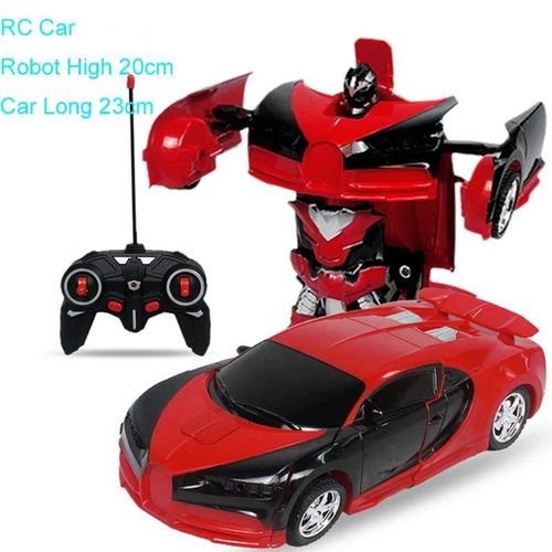 Voiture tlcommande - Jouet de voiture tlcommand pour garons, Robot de transformation, Vhicule de conduite sportive, Dformation  une touche, 1:18, 24cm, RC, 2 en 1, F04