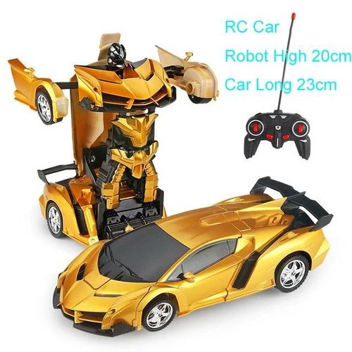 Voiture tlcommande - Jouet de voiture tlcommand pour garons, Robot de transformation, Vhicule de conduite sportive, Dformation  une touche, 1:18, 24cm, RC, 2 en 1, F04