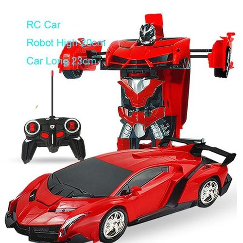Voiture tlcommande - Jouet de voiture tlcommand pour garons, Robot de transformation, Vhicule de conduite sportive, Dformation  une touche, 1:18, 24cm, RC, 2 en 1, F04