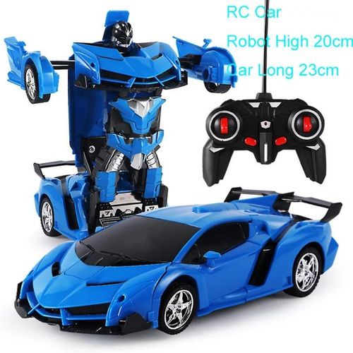 Voiture tlcommande - Voiture Robot De Transformation 2 En 1, 1:18, 24cm, Rc, Voiture De Sport, Vhicule De Conduite, Dformation  Une Touche, Tlcommande, Jouet Pour Garons F04
