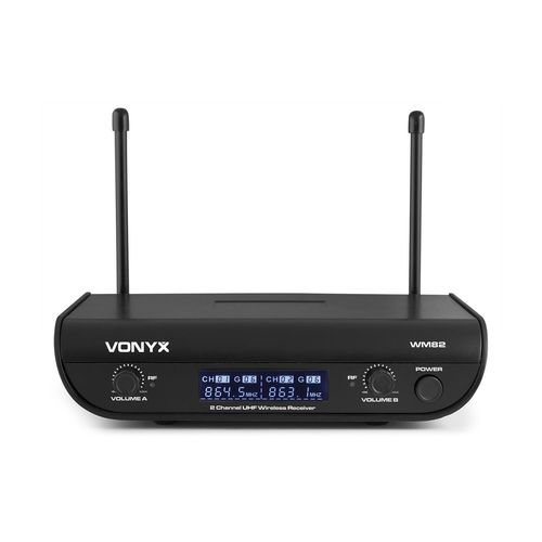 Vonyx WM82C Digital Set microphone sans fil UHF 2 canaux micro main porte 50m