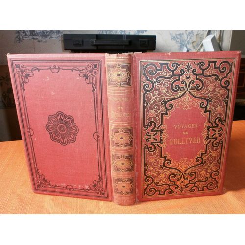 Voyages De Gulliver Dans Des Contres Lointaines Par Jonathan Swift , Traduction Nouvelle Prcde D'une Notice Par Walter Scott , Illustrations De J. -J. Granville , Garnier Frres 1884 , Reliure   de Jonathan Swift 