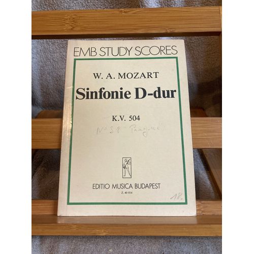 W.-A. Mozart Symphonie En R Kv 504 Prague Partition Orchestre Emb Z. 40014