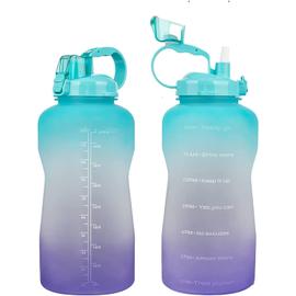 W-B Grande bouteille d'eau de 1 gallon avec inspiration d'horodatage et  paille, Tritan BPA étanche adapté pour le fitness, la gym, les sports de plein  air et le travail (dégradé)