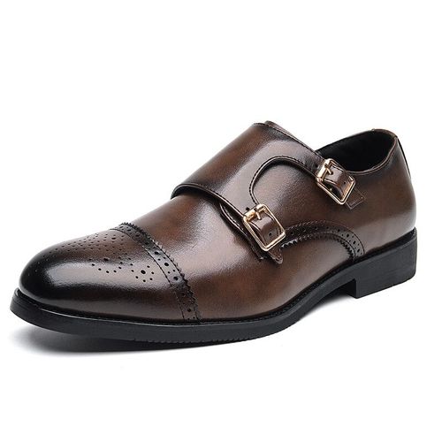 Waerta-Chaussures Basses En Cuir Marron  Double Structure Pour Hommes,Chaussures Pointues Classiques,Soire  La Mode,Banquet D'affaires - 42