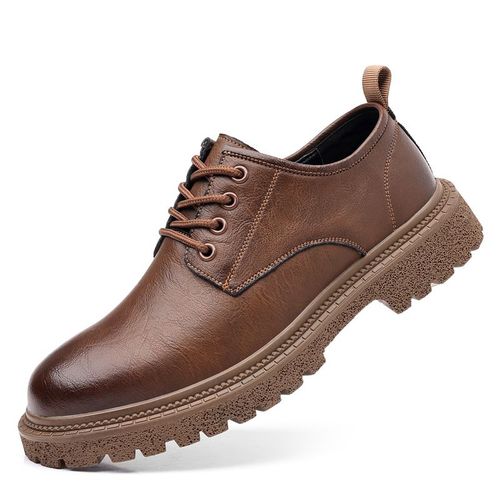 Waerta-Chaussures D'affaires Dcontractes En Cuir De Vachette Rtro Pour Hommes,Chaussures  Plateforme  Grosse Tte,Style Britannique,Chaussures De Travail Basses Pour Hommes - 39