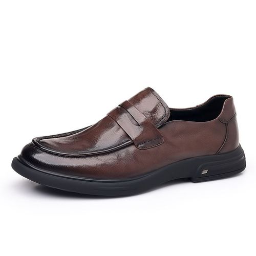 Waerta-Chaussures En Cuir Vritable De Style Britannique Pour Hommes,Mocassins Dcontracts,Chaussures Formelles,Confortables,Rendez-Vous D'affaires,Haute Qualit - 38