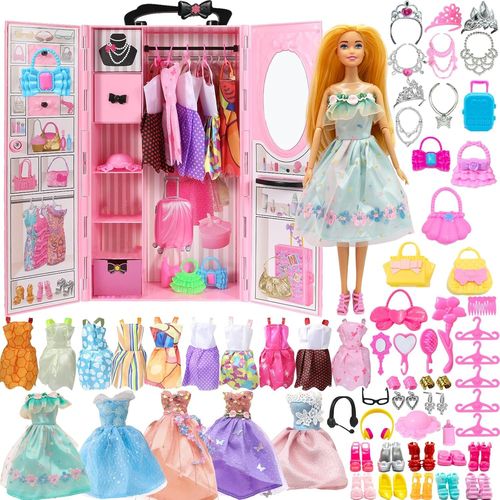 wagner-Armoire Poupee,Dressing Poupee,Pour Les Vetement Poupe,Convient Aux Poupes Filles 11,5