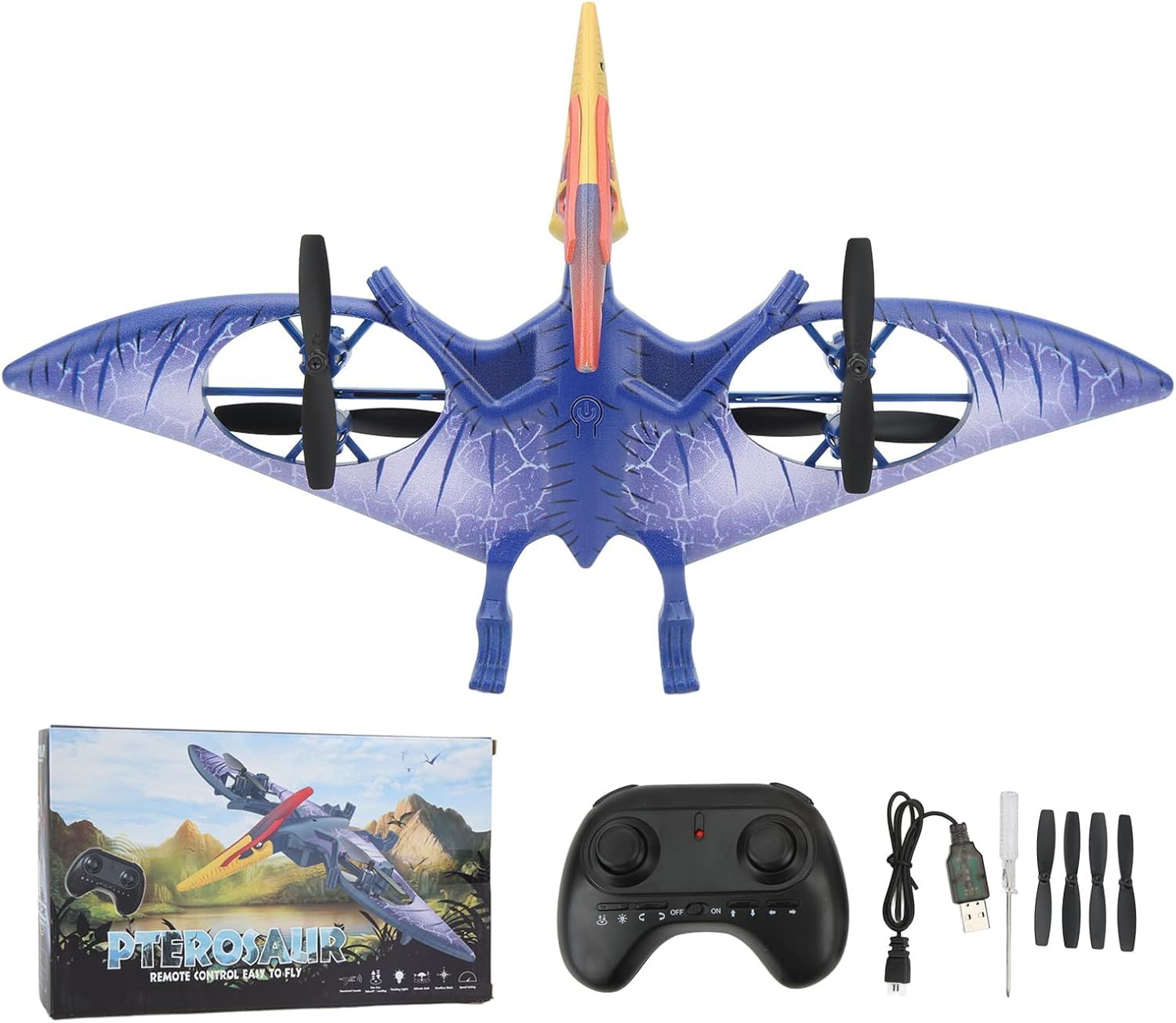 wagner-Avion Tlcommand,Pterosaur Rc Drone 2.4Ghz Rc Quadcopter Drone Mini Avion Rc Pour Enfants Jouets De Plus De 14 Ans