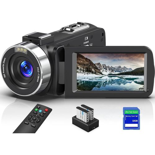 wagner-Camscope 8K 64Mp Camra Vido Zoom Numrique 18X Wifi Camra Pour Youtube,cran Tactile Uhd 3 Pouces Ir Vision Nocturne Vloggingcamra Avec Carte Sd 32 Go,Tlcommande 2,4G Et Deux Piles