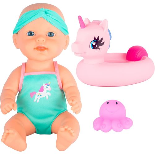wagner-Dream Collection-Poupe De Bain Avec Accessoires De Poupe En Maillot De Bain Licorne,Jouet Pieuvre Et Serviette-Poupe Impermable De 30 Cm-Corps Souple-Poupe  Partir De 2 Ans