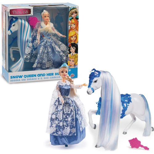 wagner-,Poupe 30cm,Avec Tenue De Princesse,Cheval Et Accessoires,Modle Reine Des Neiges,Jouets Pour Enfants  Partir De 3 Ans,Giochi Preziosi,Fat023
