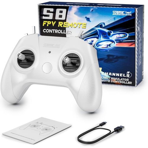 Wagner-Startrc S8 Simulateur De Vol Pour Drone-Tlcommande 8 Canaux Fpv,Compatible Avec Les Systmes/Plateformes Populaires-Entranement Idal Pour Dbutants Et Pilotes Professionnels(Mode 2) (Blanc)