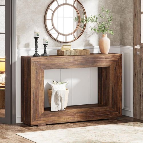 Wagner-Table Console D'entre,120 X 30 X 83.5cm,Table D'appoint Pour Couloir Et Salon Avec Espace De Rangement,Marron Rustique