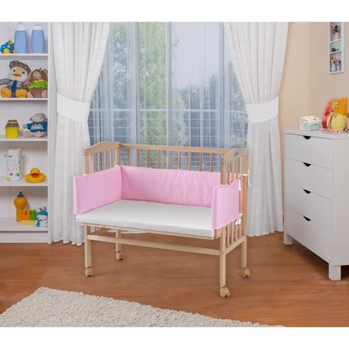 WALDIN Lit cododo pour bébé/berceau hauteur réglable bois naturel ou blanc laqué [Points