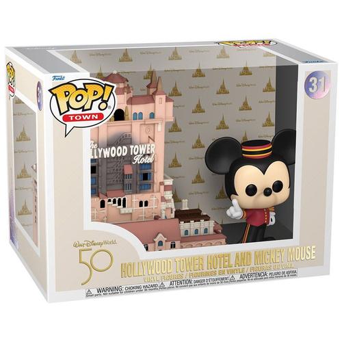 Walt Disney Word 50th Anniversary - Figurine Pop! Hollywood Tower Hotel And Mickey Mouse 9 Cm