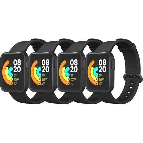 Wamne 4 Pices Bracelet Pour Xiaomi Mi Watch Lite, Bracelet Remplacement En Silicone Pour Redmi Watch/Xiaomi Mi Watch Lite, Noir*4[Con5302813]