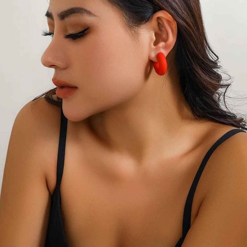 Wanzbottles-Boucles D'oreilles  Clip En Forme De C Pour Femme,Cercle Rond Simple,Manchette D'oreille En Cartilage,Acrylique,Rouge,Bleu,Noir,Rose,Sans Piercing,1 Pice