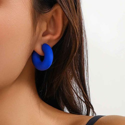 Wanzbottles-Boucles D'oreilles  Clip En Forme De C Pour Femme,Cercle Rond Simple,Manchette D'oreille En Cartilage,Acrylique,Rouge,Bleu,Noir,Rose,Sans Piercing,1 Pice
