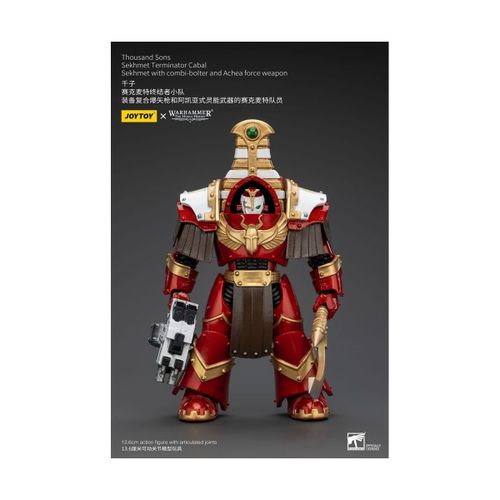 Warhammer - Figurine 1/18 Thousand Sons Sekhmet Terminator Cabal Sekhmet Ave Combi-Bolter And Achea Force Weapon 14 Cm