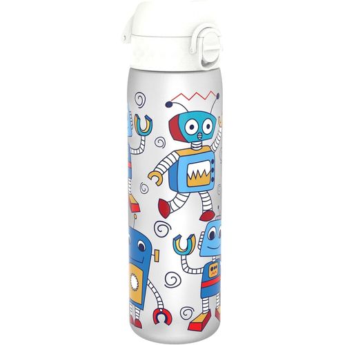 Water Bottle,500 Ml,Leak-Proof,Easy To Open,Secure Lock,Dishwasher Safe,Bpa Free,Carry Handle,Fits Cup Holders,Easy To Clean,Robot Design