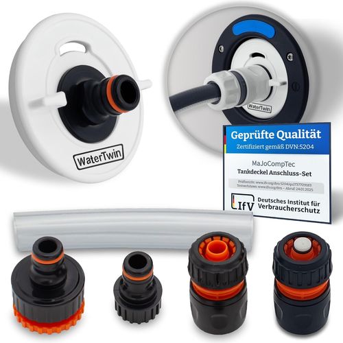Waterwin Bouchon De Rservoir Avec Raccord D'eau | Adaptateur De Remplis Pour Bec De Remplis D'eau | Accessoires De Camping-Car Et Caravane (Version Eco + Kit De Dmarrag[Voi6173660]