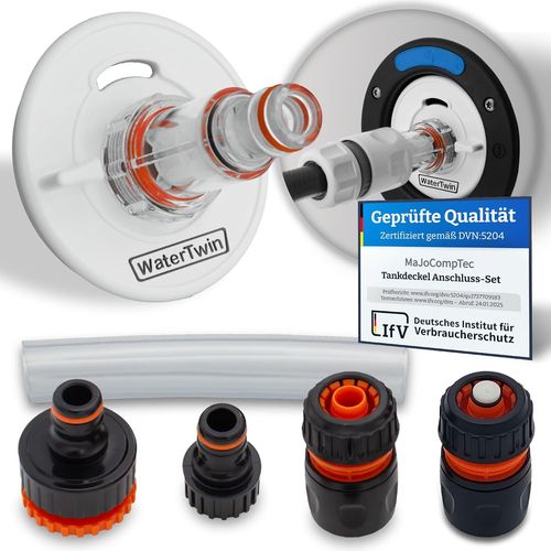 Waterwin Bouchon De Rservoir Avec Raccord D'eau | Adaptateur De Remplis Pour Bec De Remplis D'eau | Accessoires De Camping-Car Et Caravane (Version Pro + Filtre + Kit De[Voi6173656]