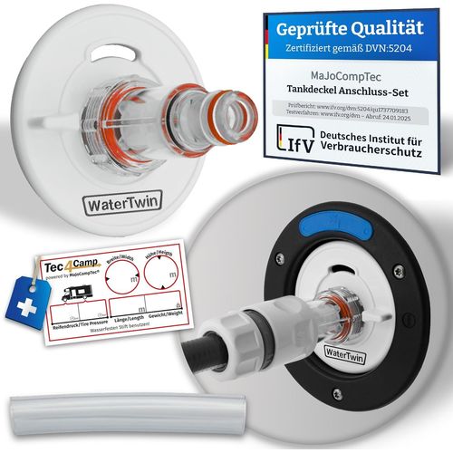 Waterwin Bouchon De Rservoir Avec Raccord D'eau | Adaptateur De Remplis Pour Bouchon De Rservoir D'eau | Accessoires De Camping-Car Et Caravane (Version Eco + Filtre Compac[Voi6173663]