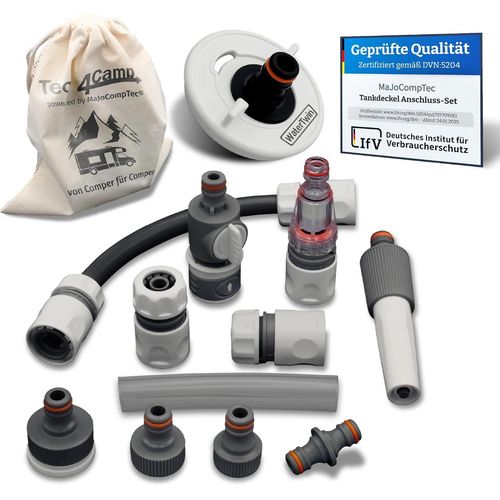 Waterwin Bouchon De Rservoir Avec Raccord D'eau | Adaptateur De Remplis Pour Bouchon De Rservoir D'eau | Accessoires De Camping-Car Et Caravane (Version Eco + Kit De Raccor[Voi6173659]