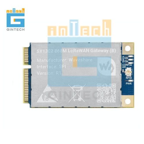 Waveshare-Passerelle LoRaWAN SX1302 pour Raspberry Pi,prise Mini-PCIe Standard,transmission longue porte,868m,915m - Type module 868M