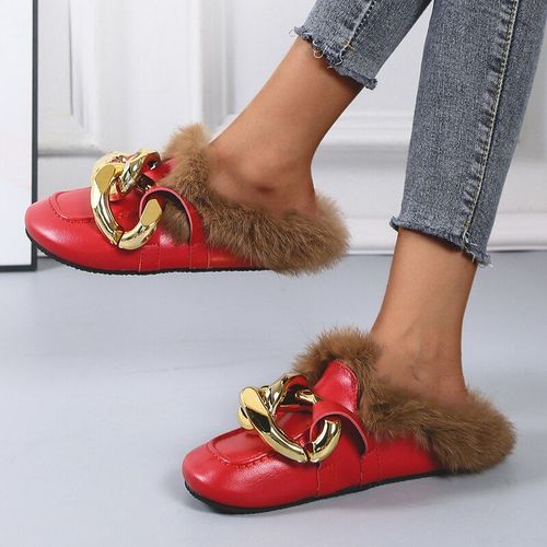 Wdhkun Pantoufles Assorties Avec Chane En Mtal Pour Femmes, Demi-Drag, Sandales Ms, Nouvelle Collection Printemps/t 2021 - 36