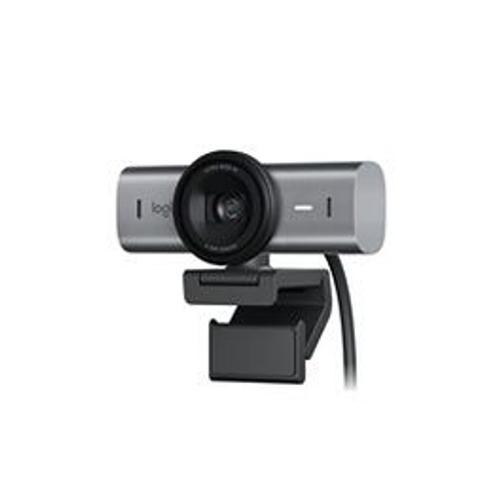 Webcam Logitech MX Brio webcam de collaboration et streaming 4K Ultra HD, 1080p a 60 IPS, 2 micros avec reduction de bruit, USB-C, cache pour webcam - Graphite