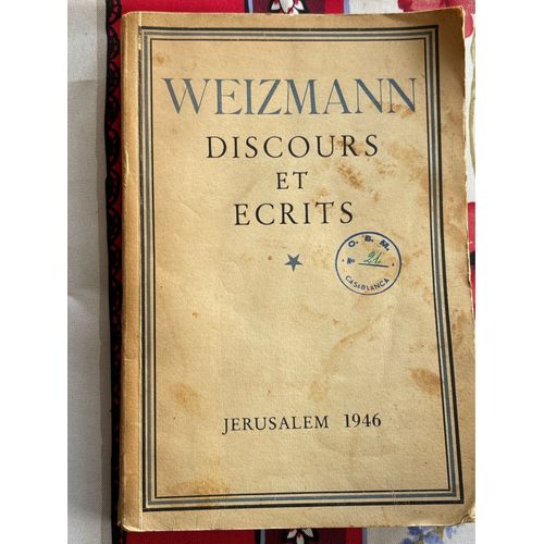 Weizmann. Discours Et crits    