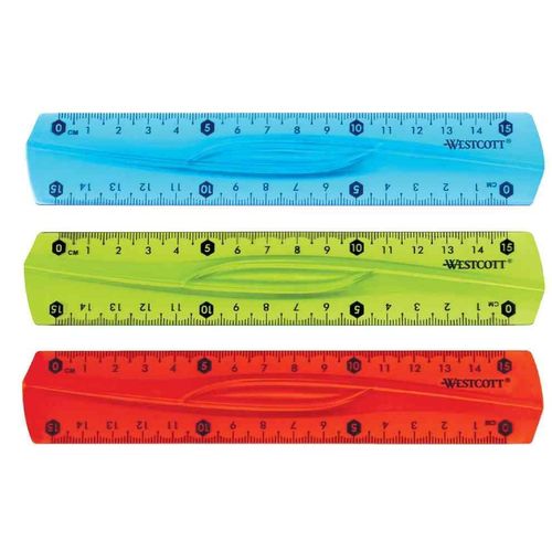 Westcott Rgle Plate Plastique Souple Incassable 15 Cm Coloris Alatoire