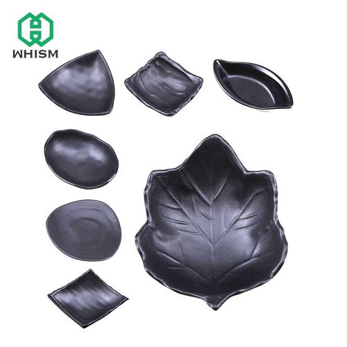 Whism Plateau Assiette Collation Sushi Soja, Noir Melamine, Sushi Sauce Soja Japonais, Condiment  Vaisselle De Table, Soucoupe  Collation