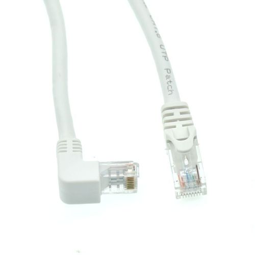 White Cat 6e RJ45 cable CAT6 8pin UTP Side Angled L Shape RJ45 Patch Cord Shape Cable