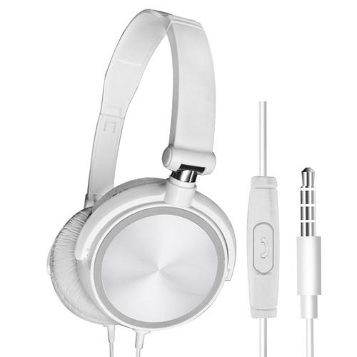 White couteurs filaires avec microphone, couteurs de jeu, couteurs stro, musique HiFi basse, ensembles de sauna d'oreille, Sony, Xiaomi, Huawei, PC, XBOX, PS, WII 