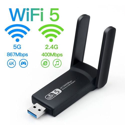 Wifi 5 1200m - Adaptateur Wi-fi 6 Usb 1800 Mb/s, 5g/2.4ghz, Usb 3.0, Dongle Sans Fil, Carte Rseau 802.11ax, Antenne  Gain lev, Windows 7/10/11