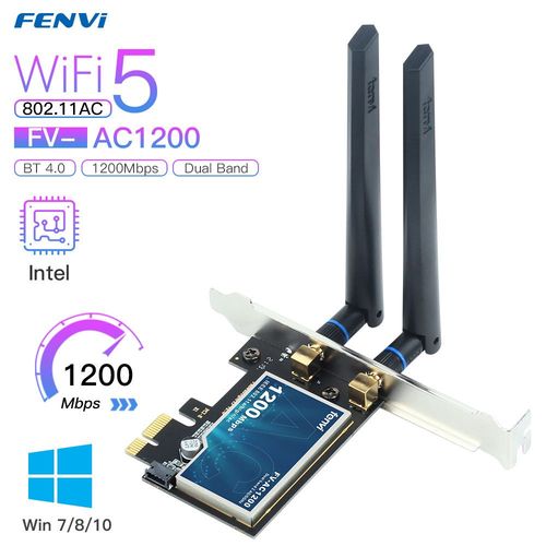 Wifi 5 FV-AC1200 - WiFi 6E Intel AX210 5374Mbps pour Bluetooth 5.2 2.4G/5Ghz/6Ghz 802.11AX rseau sans fil Wlan WiFi6 carte adaptateur pour PC Win 10/11