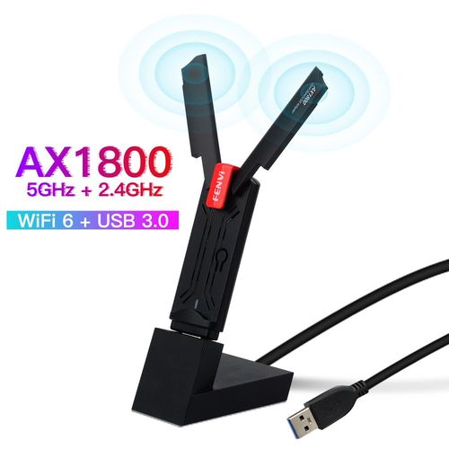 WiFi 6 avec base - Adaptateur WiFi 2.4G/5GHz double bande 802.11AX Dongle Wi Fi sans fil carte rseau USB 3.0 adaptateur WiFi pour Windows 11