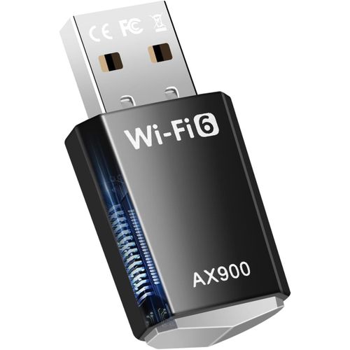 WiFi 6 USB Cl WiFi pour PC, AX900 Doublebande (5.8 GHz / 2.4 GHz), Cle WiFi pour MU-MIMO, WPA3, Cl Internet Adaptateur sans conducteur pour WIN10/11 PC/Bureau/Ordinateur Portable Souris.[F804]