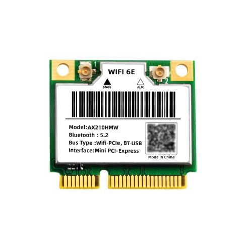 WiFi 6E AX210HMW Mini PCIE WiFi 6 Carte Wifi pour AX210 5374Mbps Bluetooth5.2 802.11Ax 2.4G/5G/6G WiFi6 Adaptateur Sans Fil