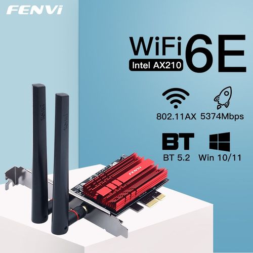 Wifi 6e fv-axe3000r - WiFi 6E Intel AX210 5374Mbps pour Bluetooth 5.2 2.4G/5Ghz/6Ghz 802.11AX rseau sans fil Wlan WiFi6 carte adaptateur pour PC Win 10/11
