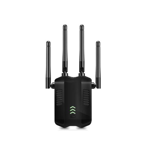 WiFi Extender - Extender WiFi bi-Bande 2.4G et 5G Booster 1200Mbps Wireless WiFi Booster 1 Port Ethernet et 4 Antennes Externes Blanc EU Plug (AC16)