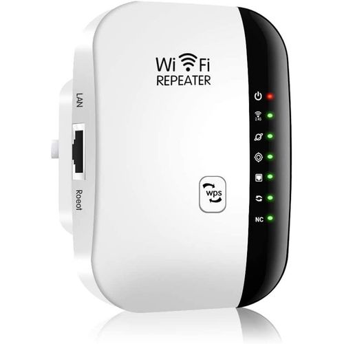 WiFi Rpteur Amplificateur, 2.4G/300Mbps Wireless Booster Repeater with LAN Port/WPS Button, WLAN Range Extender with AP/Repeater Mode, with RJ45 Network Cable