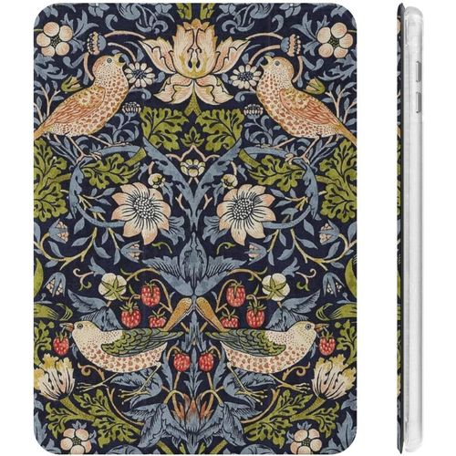 William Morris William Morris Strawberry Thief tui Pour Ipad 2020 (10.2in) Avec Porte-Stylo, Rsistant Aux Chocs, Mise En Veille/Rveil Automatique, Coque De Protection Transparente  Trois Volets