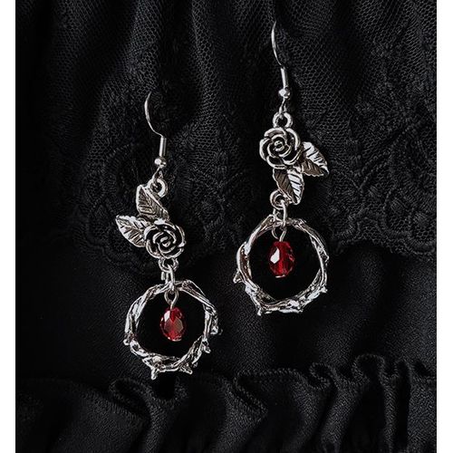 Wiltshire-Boucles D'oreilles Gothiques Classiques En Forme D'pine, Rose, Fleur, Pendentif En Clip, Cadeau Pour Elle