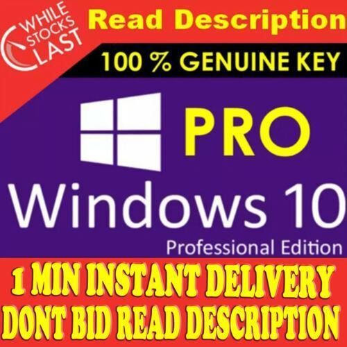 Windows 10 Pro Professionnel 32/64 Bit Cl D'activation Licence Originale- Rapide - Version Tlchargeable
