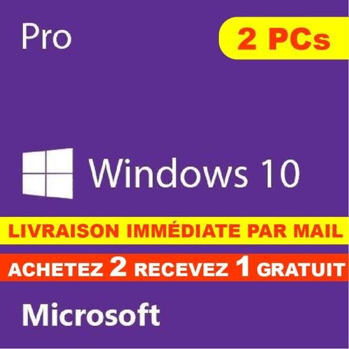 Windows 10 Pro Professionnel 32/64 Bit Cl D'activation Originale - 2 Pc - Rapide - Version Tlchargeable